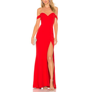 Nbd 'Maracuya' Red Off Shoulder Gown Size L